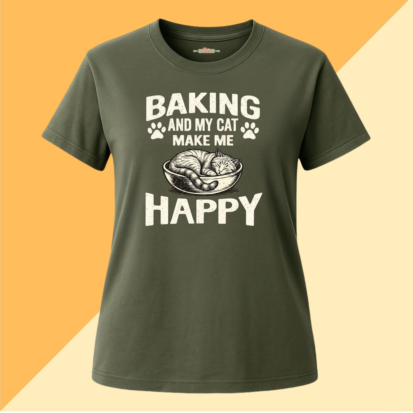 Baking and My Cat Make Me Happy Tee