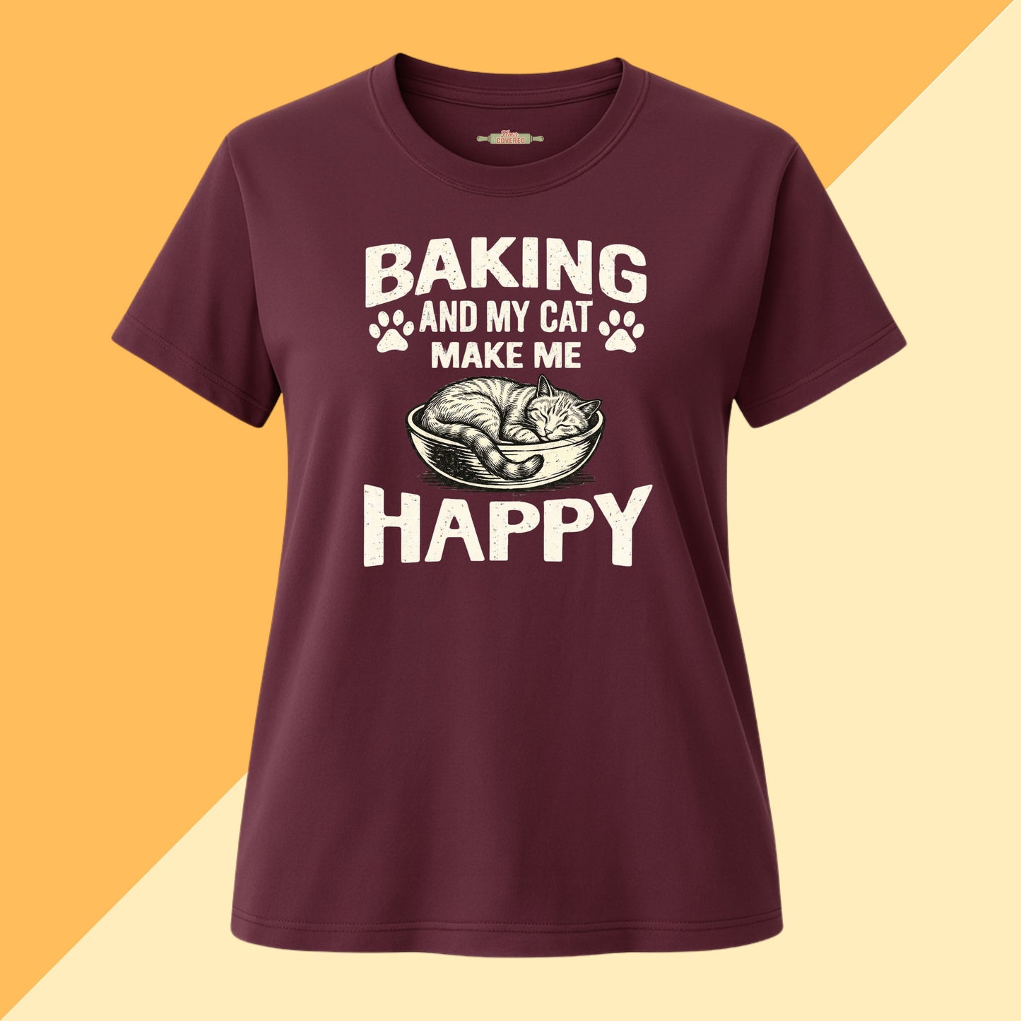 Baking and My Cat Make Me Happy Tee
