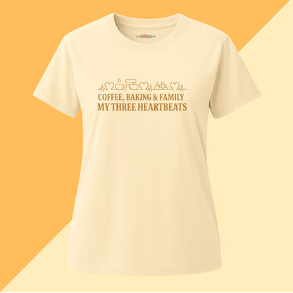 Coffee, Baking & Family My Three Heartbeats Tee